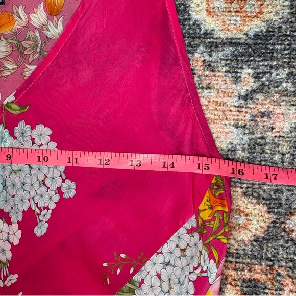 Johnny Was Golden Bouquet Vibrant Pink Floral Bias Maxi Dress Size Small - Picture 13 of 16